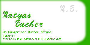 matyas bucher business card